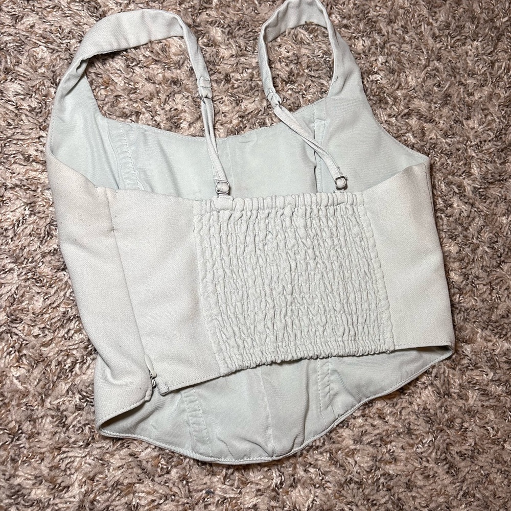 Abercrombie and Fitch Women's Mint Green Corset Tank Top - Picture 4 of 4